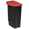 Poubelle de tri movible 110L - couvercle fermé rouge