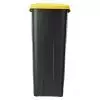 Conteneur de tri en plastique 110L - couvercle fermé jaune