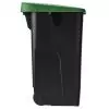 Corbeille de tri sur roues 110L - couvercle fermé vert