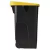 Corbeille de tri sur roues 110L - couvercle fermé jaune