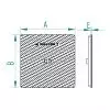 Dimensions tampon hydraulique 60 x 60 C250