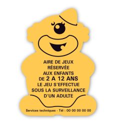Panneau aire de jeu clown