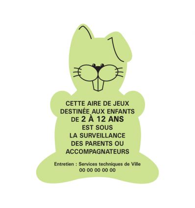 Panneau en forme de lapin pour jardins et parcs