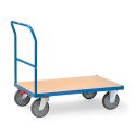 Photo : Chariot à dossier fixe 500 à 600 kg 850 x 500 mm - Plateau mélaminé et dossier tubulaire - TPE