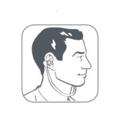 Arceau pliable avec bouchons d'oreilles antibruit à mettre sous le menton