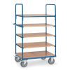 Chariot de manutention 5 plateaux ridelles hautes