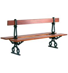 Banc Ville de Paris double en bois et acier