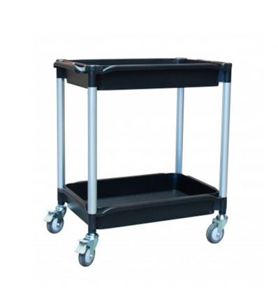 Desserte d'atelier plastique 2 plateaux bacs 645 x 410 mm