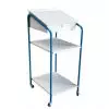 Pupitre d'atelier mobile bloc pupitre verrouillable 150 kg 2 étagères