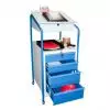Pupitre d'atelier mobile bloc pupitre verrouillable 150 kg 4 tiroirs
