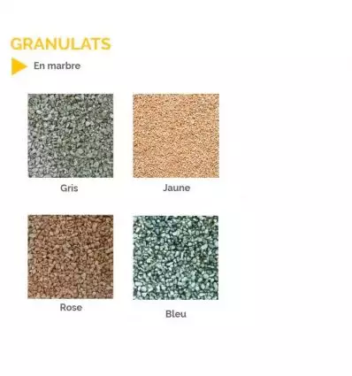 Granulats en marbre pour résine gravillonnée