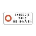 Photo : M11b - Panonceau plage horaire de passage dans une ZFE 500 x 300 mm (2 rails au dos) - Classe 1 (T1)