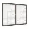 Vitrine d'affichage extérieur grise avec 18 A4 et 2 portes battantes