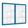 Vitrine d'affichage extérieur bleue avec 18 A4 et 2 portes battantes