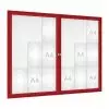 Vitrine d'affichage extérieur rouge avec 18 A4 et 2 portes battantes