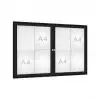 Vitrine d'affichage extérieur noire avec 8 A4 et 2 portes battantes