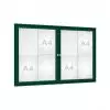 Vitrine d'affichage extérieur verte avec 8 A4 et 2 portes battantes