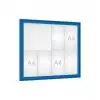 Vitrine d'affichage extérieur bleue avec 8 A4 et porte battante simple