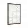 Vitrine d'affichage extérieur grise avec 9 A4 et porte battante