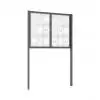 Vitrine d'affichage extérieure sur pieds grise 18 x A4 fixation par scellement direct