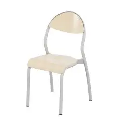Chaise scolaire taille T4 avec piètement en acier gris RAL 9006