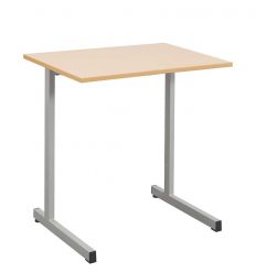	Table scolaire monoplace avec plateau mélaminé et chant ABS 2 mm
