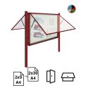 Photo : Vitrine d'affichage extérieur sur pieds Grand format Double face Anodisé - 9 A4 - H 1000 x L 750 mm