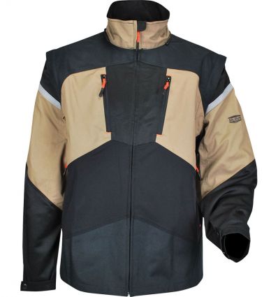 Veste manches et capuche amovible Solidur coloris beige