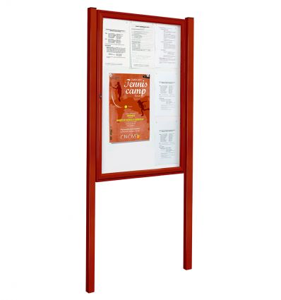 Vitrine d'affichage extérieur sur pieds fixation par scellement direct