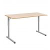 Table scolaire biplace réglable plateau mélaminé et chant ABS 2 mm - gris ral 9006