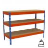 Table d'atelier 3 plateaux couleur bleu / orange