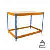 Table d'atelier 1 plateau couleur bleu / orange