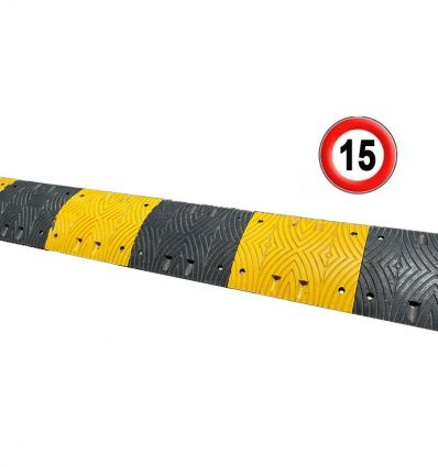 Ralentisseur routier 70 mm voie privée jaune et noir (fixations incluses)