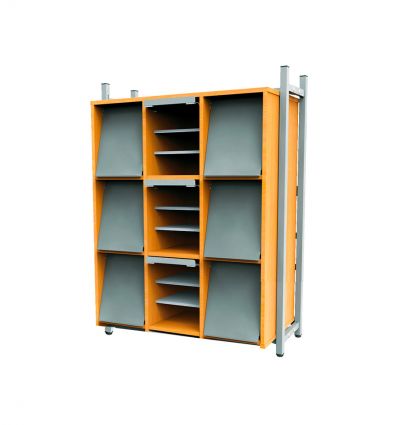 Présentoir livres bibliothèque à 9 volets personnalisable