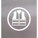 Photo : Pochoir port du gilet de sécurité obligatoire 600 x 600 mm - PVC souple 0.2 mm
