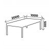 Dimension de la table bobath fixe 2m x 1m