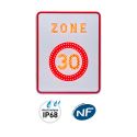 Photo : Panneau B30 lumineux à Leds - Entrée d'une zone 30 km/h Secteur - 500 x 650 mm