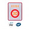 Certifications du panneau lumineux zone limitée à 30 km/h