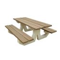 Photo : Table de Pique Nique Béton effet bois