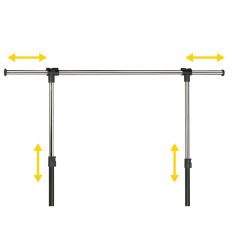 Mouvements du portant professionnel extensible