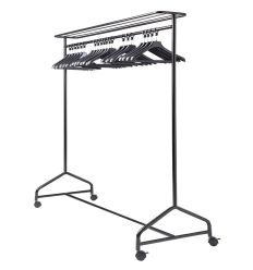 Portant Mobile Ultra-robuste Avec Housse Transparente - Jusqu'à 130 Kg, Pliable, Avec Roulettes Et étagère