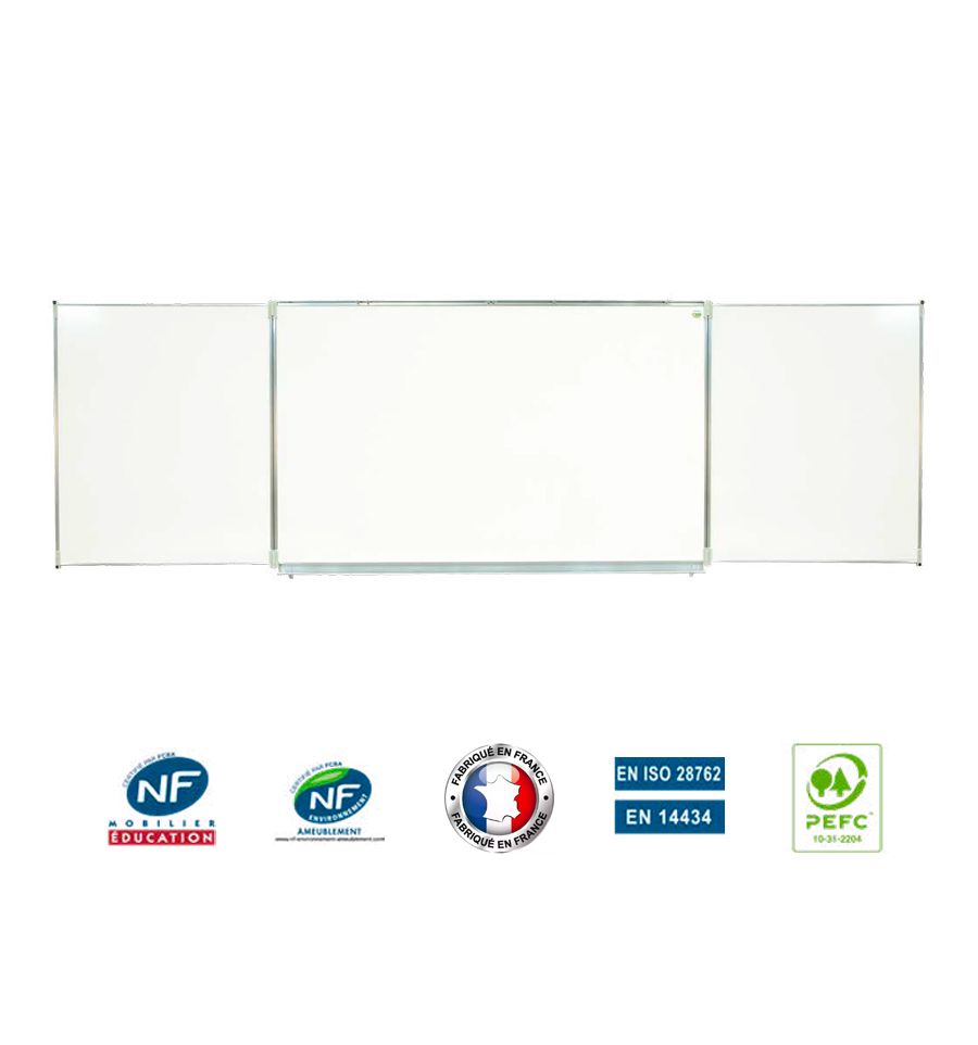 Tableau blanc effaçable à sec - surface magnétique en émail - 90 x