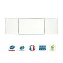 Photo : Tableau scolaire blanc de projection triptyque émaillé H 100 x L 200 cm