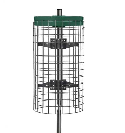 Poubelle espace vert sans couvercle avec grille vert mousse