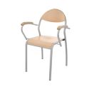 Photo : Chaise Professeur Accoudoirs en bois massif - Gris - RAL 9006