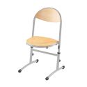 Photo : Chaise scolaire appui sur table réglable en hauteur Gris - RAL 9006