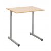 Table scolaire monoplace avec plateau mélaminé et chant ABS 2 mm - T5 - gris ral 9006