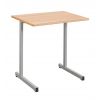 	Table scolaire monoplace avec plateau stratifié 8/10e et chant alaise bois - T5 - gris ral 9006
