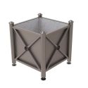 Photo : Bac à palmier en acier avec pommeaux Gris Procity - L. 800 x l. 800 x H. 750 mm - Agora