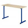 Table scolaire biplace plateau stratifié 8/10 et chant alaise bois - T6 - bleu ral 5002